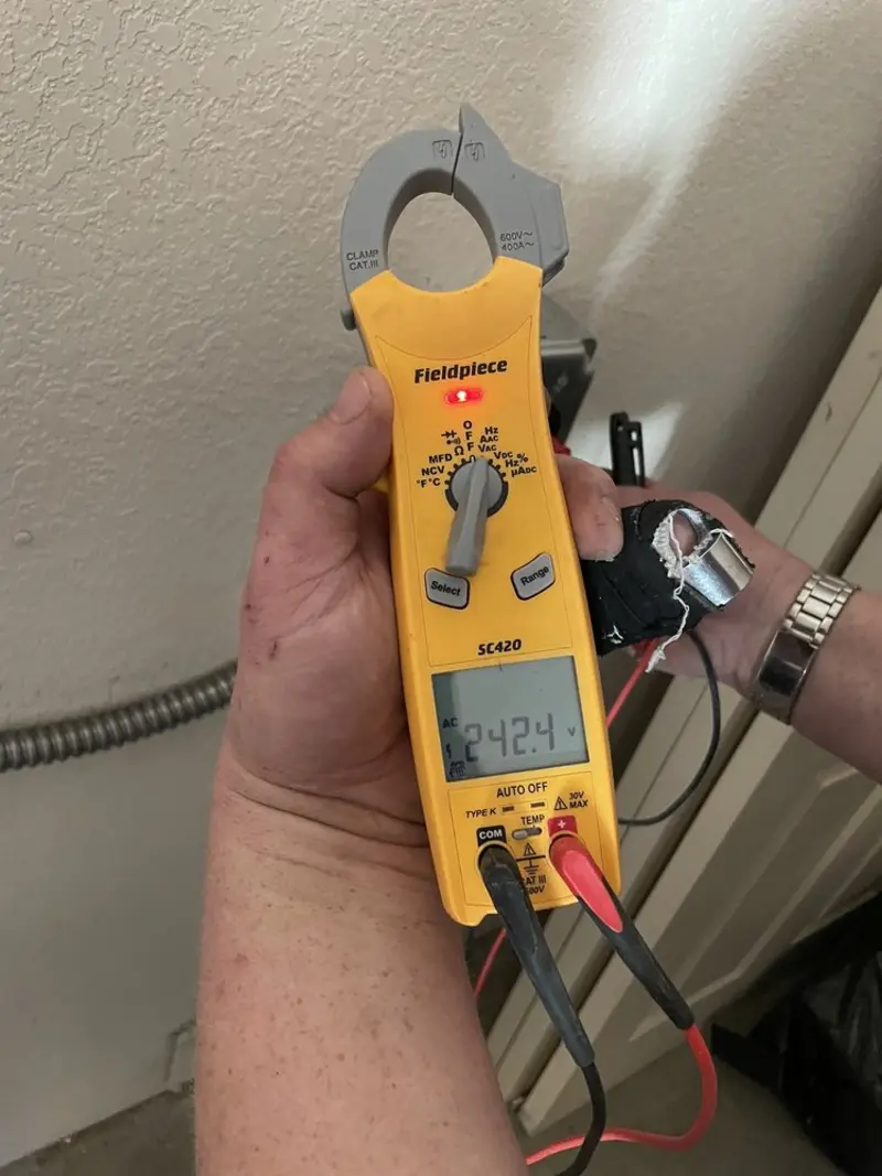 Voltage testing with clamp meter during Generator Installation in Shingle Springs